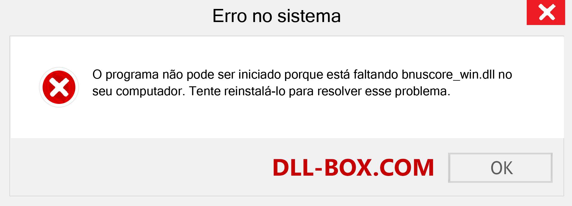 Arquivo bnuscore_win.dll ausente ?. Download para Windows 7, 8, 10 - Correção de erro ausente bnuscore_win dll no Windows, fotos, imagens